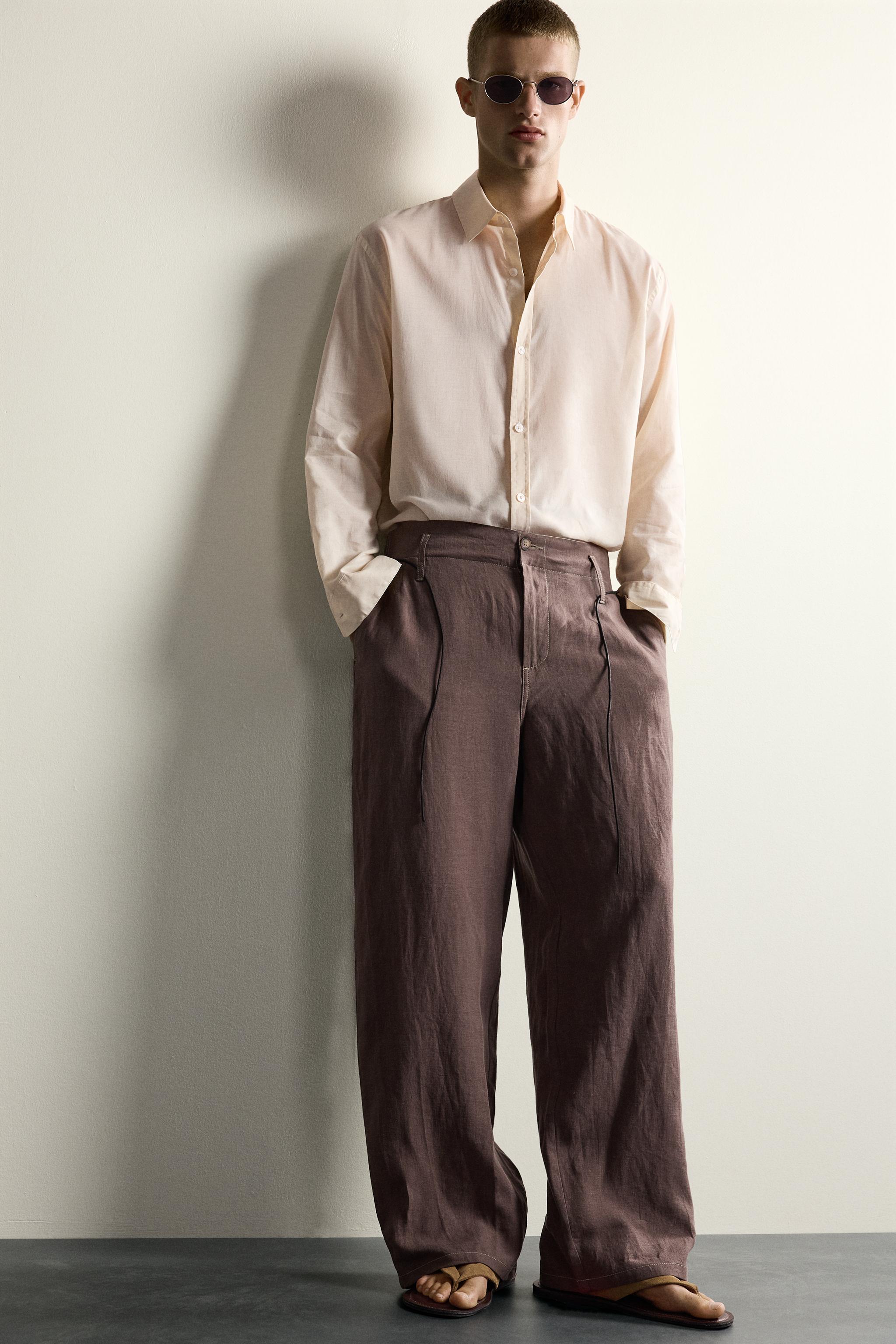 100% LINEN RELAXED FIT PANTS